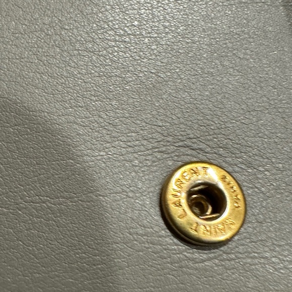 YSL Grey Trifold Auth Leather Wallet Complete W/box - Picture 9 of 13